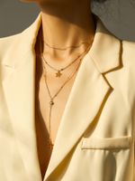 Simple Style Commute Solid Color Copper Layered Necklaces In Bulk sku image 5