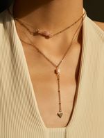 Simple Style Commute Solid Color Copper Layered Necklaces In Bulk sku image 2