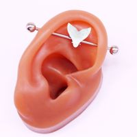 1 Piece Simple Style Classic Style Fish Tail Epoxy Plating Inlay Stainless Steel Acrylic Rhinestones White Gold Plated Ear Studs main image 9