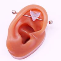 1 Piece Simple Style Classic Style Fish Tail Epoxy Plating Inlay Stainless Steel Acrylic Rhinestones White Gold Plated Ear Studs main image 8