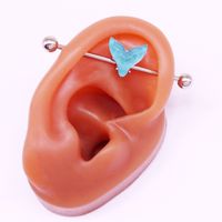1 Piece Simple Style Classic Style Fish Tail Epoxy Plating Inlay Stainless Steel Acrylic Rhinestones White Gold Plated Ear Studs main image 7