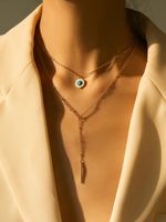 Simple Style Commute Solid Color Copper Layered Necklaces In Bulk sku image 1