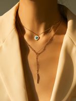 Style Simple Commuer Couleur Unie Le Cuivre Collier En Couches En Masse main image 10