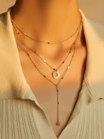 Simple Style Commute Solid Color Copper Layered Necklaces In Bulk sku image 4