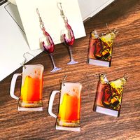1 Pair Casual Vacation Simple Style Beer Wine Glass Arylic Drop Earrings main image 1