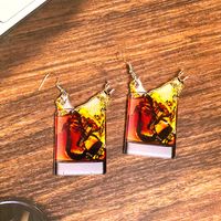 1 Pair Casual Vacation Simple Style Beer Wine Glass Arylic Drop Earrings main image 4