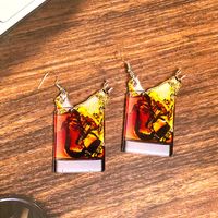 1 Pair Casual Vacation Simple Style Beer Wine Glass Arylic Drop Earrings sku image 2