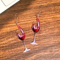 1 Pair Casual Vacation Simple Style Beer Wine Glass Arylic Drop Earrings main image 3