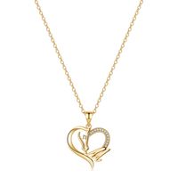 Elegant Cute Letter Heart Shape Horse Copper 14k Gold Plated Zircon Pendant Necklace In Bulk sku image 12