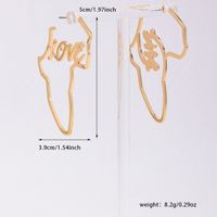 1 Pair Exaggerated Classic Style Love Irregular Map Asymmetrical Hollow Out Ferroalloy Ear Studs main image 2