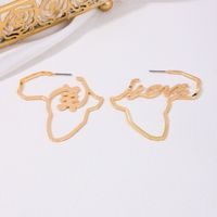 1 Pair Exaggerated Classic Style Love Irregular Map Asymmetrical Hollow Out Ferroalloy Ear Studs main image 3