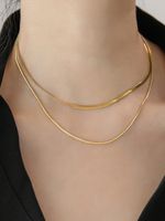 Simple Style Classic Style Solid Color Ferroalloy Plating Women's Double Layer Necklaces sku image 4