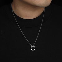 Simple Style Circle Stainless Steel Unisex Pendant Necklace main image 3