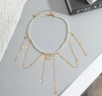 Simple Style Star Moon Metal Pearl Necklace sku image 2