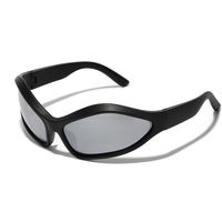 Y2k Rétro Punk Couleur Unie Pc Miroir De Forme Spéciale Plein Cadre Hommes De Lunettes De Soleil main image 1