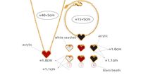 Wholesale Elegant Heart Shape Titanium Steel Pearl Plating Inlay 18k Gold Plated Shell Bracelets Earrings Necklace main image 2
