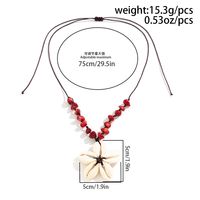 Vacation Ethnic Style Flower Turquoise Jade Line Shell Beaded Three-dimensional Women's Pendant Necklace main image 2