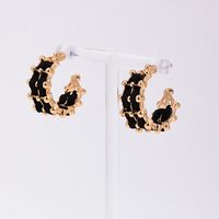 1 Pair Ig Style Elegant Romantic C Shape Woven Belt Alloy Ear Studs main image 3
