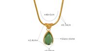 Simple Style Water Droplets Titanium Steel Plating Inlay Glass Stone Pendant Necklace main image 2