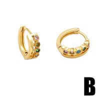 1 Pair Modern Style Simple Style Round Plating Inlay Copper Zircon 18k Gold Plated Earrings main image 7