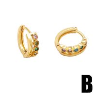 1 Paire Style Moderne Style Simple Rond Placage Incruster Le Cuivre Zircon Plaqué Or 18k Des Boucles D'oreilles main image 7