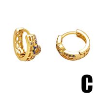 1 Pair Modern Style Simple Style Round Plating Inlay Copper Zircon 18k Gold Plated Earrings main image 6