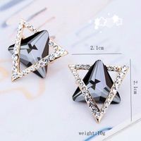 1 Pair Simple Style Triangle Hexagram Plating Inlay Stainless Steel Alloy Artificial Gemstones 18k Gold Plated Ear Studs main image 2