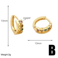 1 Pair Modern Style Simple Style Round Plating Inlay Copper Zircon 18k Gold Plated Earrings sku image 2