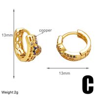 1 Paar Moderner Stil Einfacher Stil Runden Überzug Inlay Kupfer Zirkon 18 Karat Vergoldet Ohrringe sku image 3