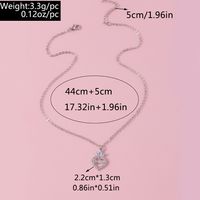 Simple Style Heart Shape Zinc Alloy Inlay Glass Women's Pendant Necklace main image 2