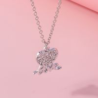 Simple Style Heart Shape Zinc Alloy Inlay Glass Women's Pendant Necklace main image 3
