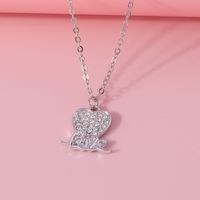 Simple Style Heart Shape Zinc Alloy Inlay Glass Women's Pendant Necklace sku image 4