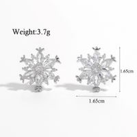 1 Pair Elegant Sweet Flower Snake Snowflake Plating Hollow Out Inlay Sterling Silver Pearl Zircon White Gold Plated Rhodium Plated Ear Studs main image 2