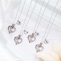 Wholesale Casual Classic Style Letter Heart Shape Rose 304 Stainless Steel Copper Plating Inlay Zircon main image 1