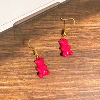 1 Pair Cute Simple Style Bear Alloy Drop Earrings sku image 3