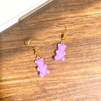 1 Pair Cute Simple Style Bear Alloy Drop Earrings sku image 10