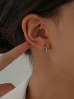 1 Pair Simple Style Shiny Geometric Inlay Copper Zircon Earrings main image 8