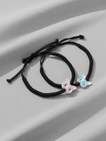 Casual Cute Funny Cat Synthetic Resin Synthetic Fibre Alloy Inlay Resin Couple Drawstring Bracelets main image 4