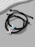 Casual Cute Funny Cat Synthetic Resin Synthetic Fibre Alloy Inlay Resin Couple Drawstring Bracelets main image 5