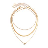 Style Simple Style Classique Commuer Rond Alliage Le Cuivre Placage Incruster Strass Collier main image 5