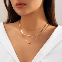 Style Simple Style Classique Commuer Rond Alliage Le Cuivre Placage Incruster Strass Collier main image 6