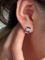 1 Pair Simple Style Shiny Geometric Inlay Copper Zircon Earrings main image 9