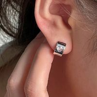 1 Paar Einfacher Stil Glänzend Geometrisch Inlay Kupfer Zirkon Ohrringe sku image 6