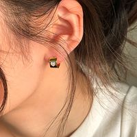 1 Pair Simple Style Shiny Geometric Inlay Copper Zircon Earrings sku image 5