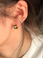 1 Pair Simple Style Shiny Geometric Inlay Copper Zircon Earrings main image 10