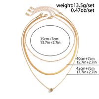 Style Simple Style Classique Commuer Rond Alliage Le Cuivre Placage Incruster Strass Collier main image 2