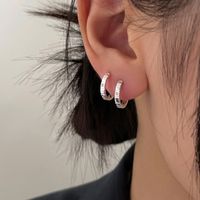 1 Par Estilo Simple Brillante Geométrico Embutido Cobre Circón Aretes sku image 2