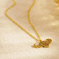 304 Stainless Steel 18K Gold Plated Simple Style Cool Style Plating Hollow Out Cattle Pendant Necklace main image 3