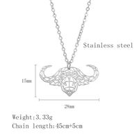 304 Stainless Steel 18K Gold Plated Simple Style Cool Style Plating Hollow Out Cattle Pendant Necklace sku image 1
