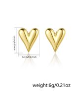 1 Pair Simple Style Heart Shape Stainless Steel Ear Studs main image 9